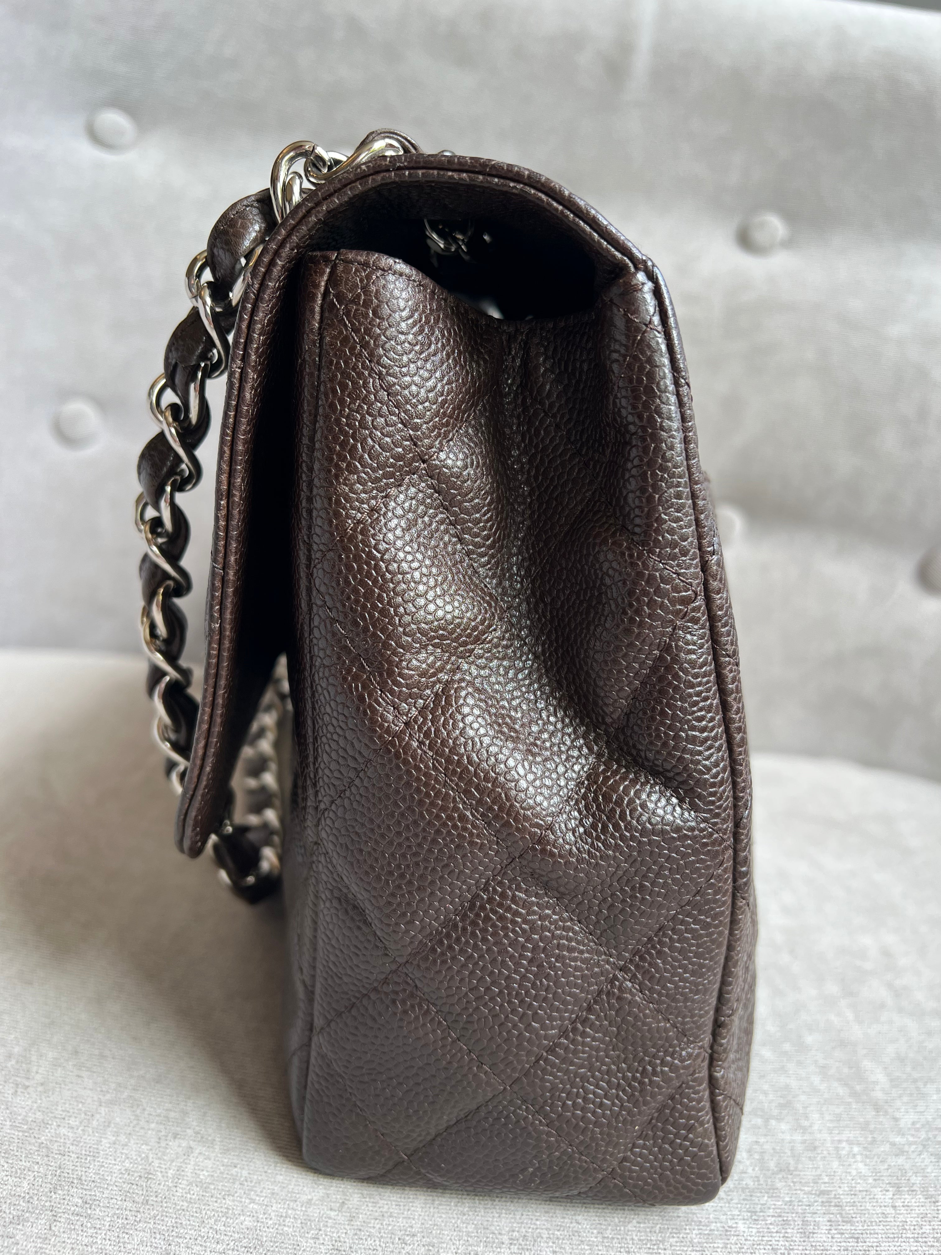 Chanel Jumbo Single Flap in Brown Caviar