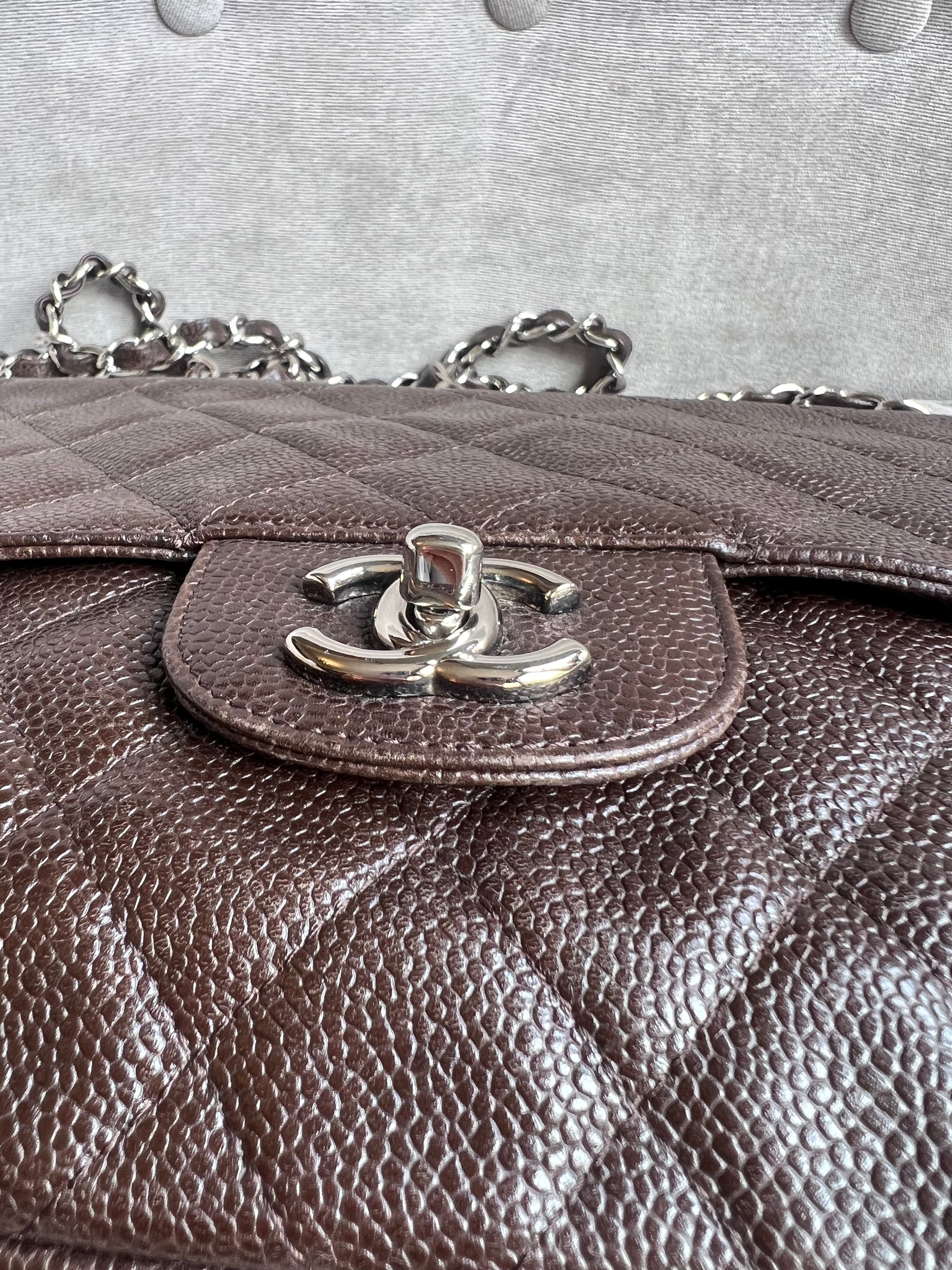 Chanel Jumbo Single Flap in Brown Caviar