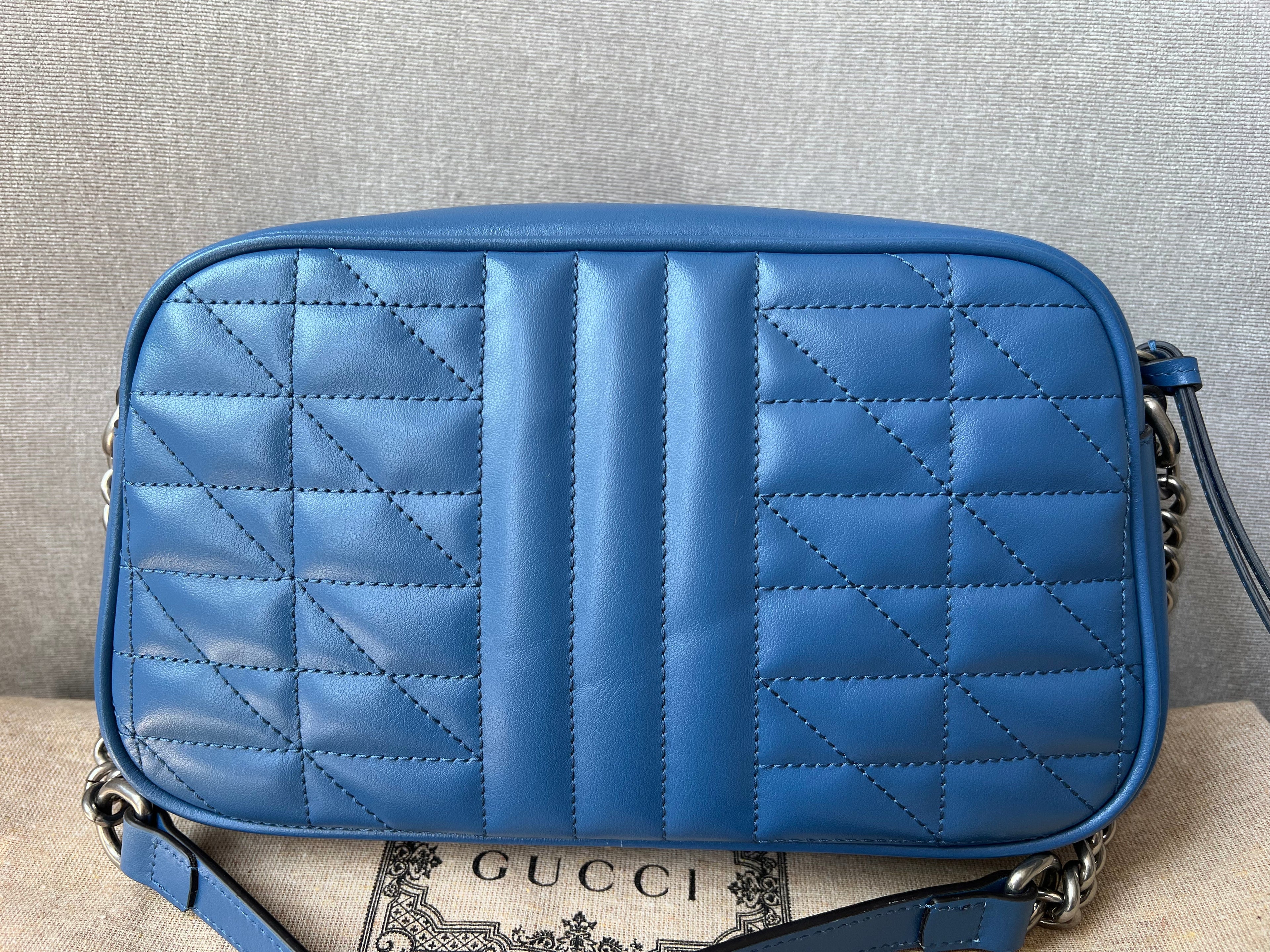 Gucci Aria GG Blue Marmont Small Shoulder Bag (RRP ��1250)