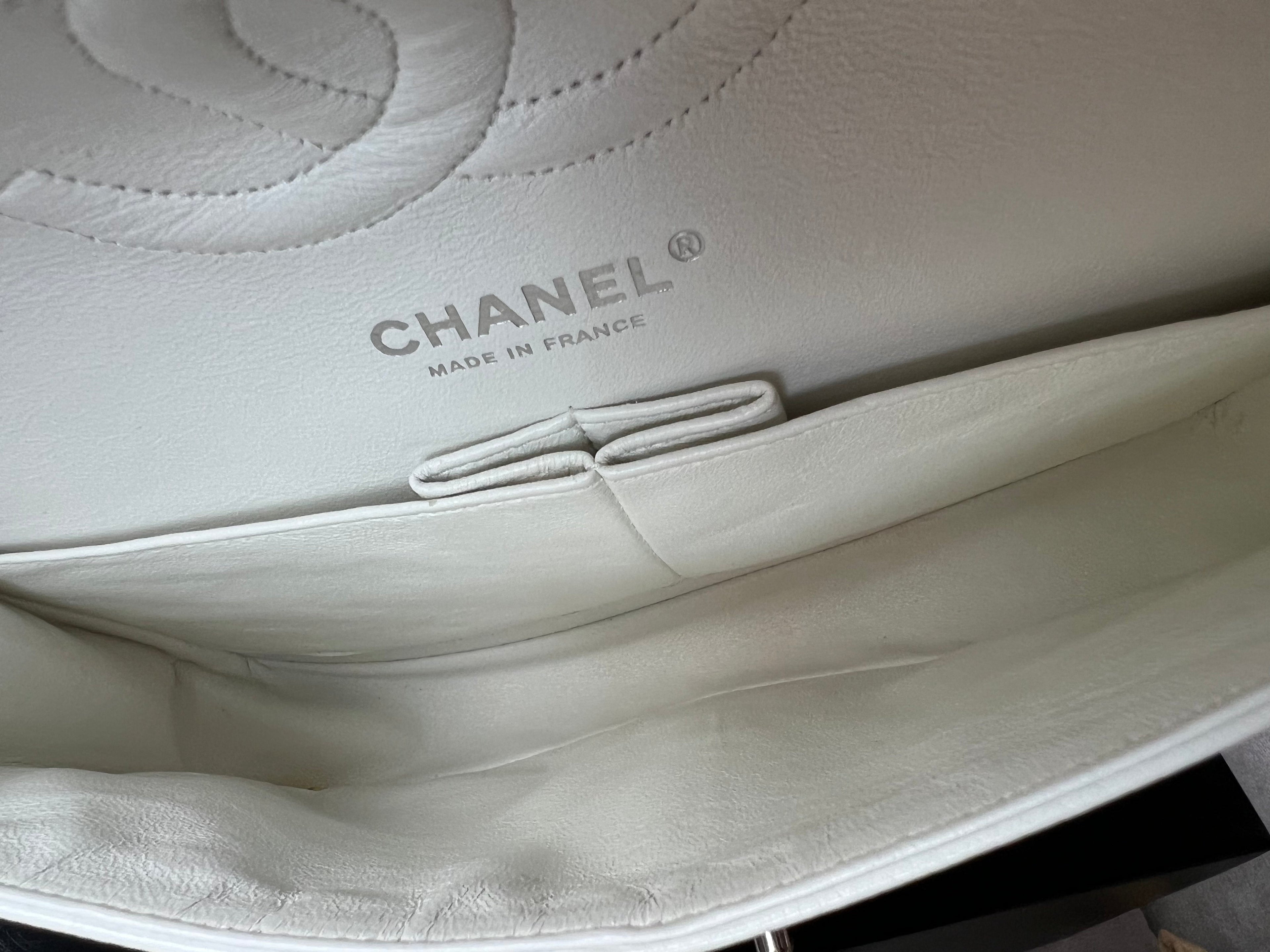 Chanel Medium Classic Flap in White Caviar (RRP £8,530)