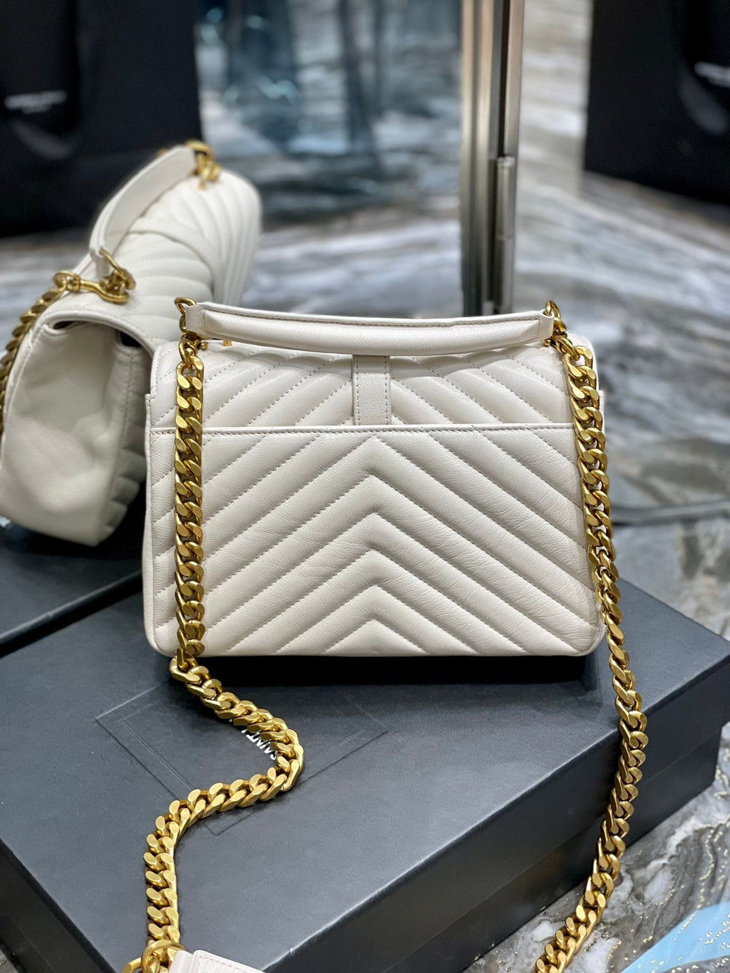YSL College Medium Quilted leather Bag