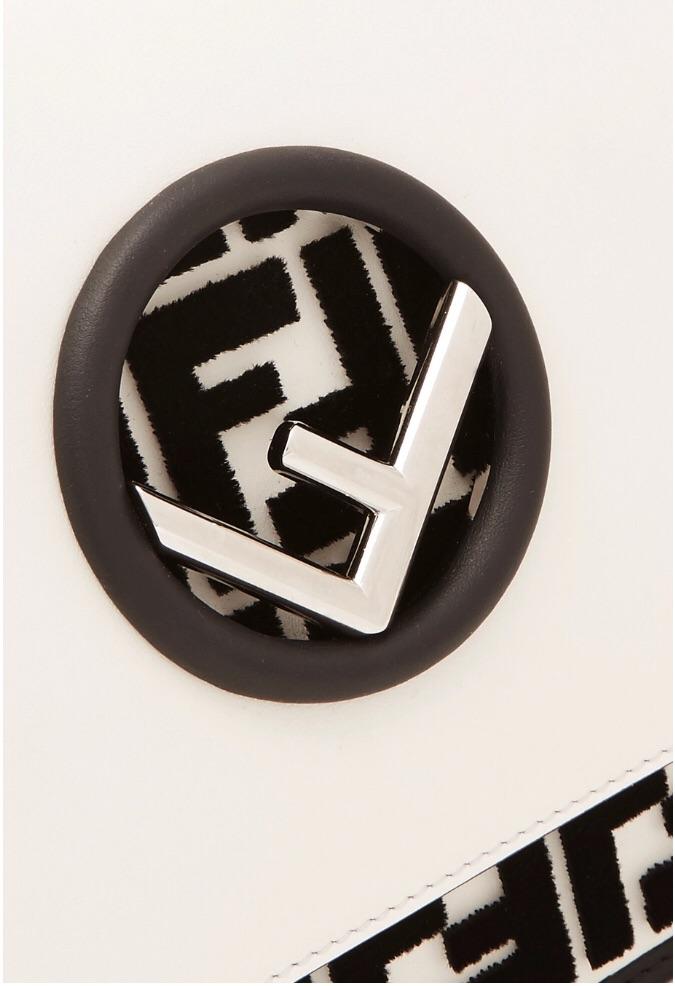 Fendi Flocked Black White Shoulder Bag