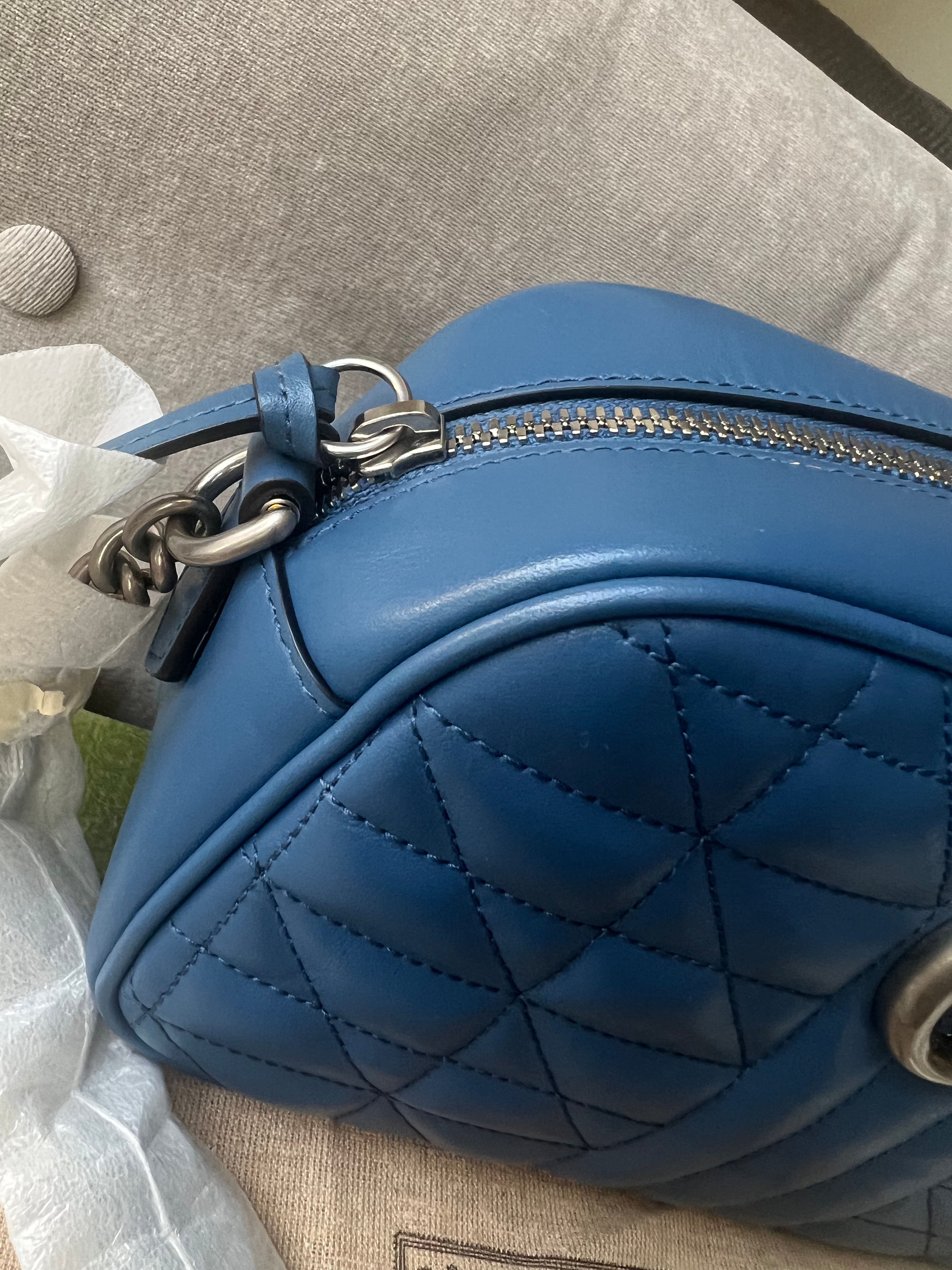 Gucci Aria GG Blue Marmont Small Shoulder Bag (RRP ��1250)