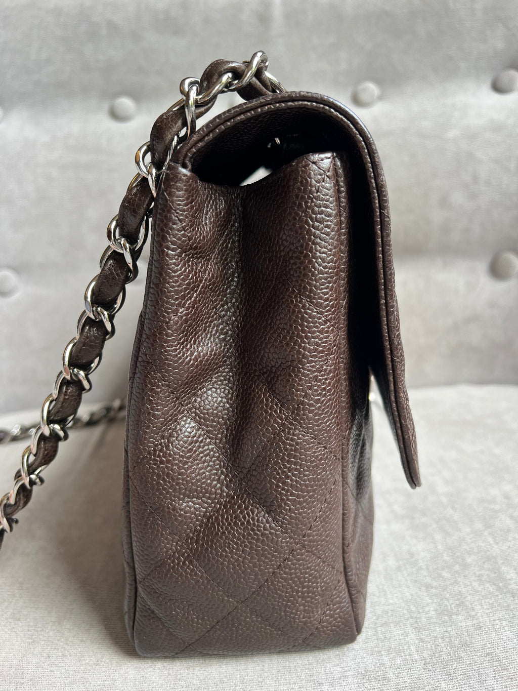 Chanel Jumbo Single Flap in Brown Caviar