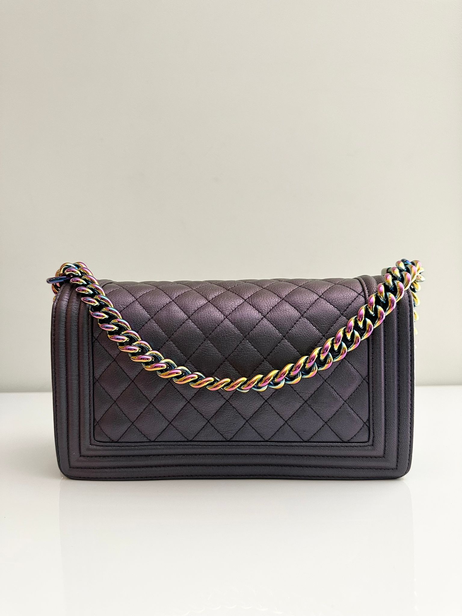 CHANEL Old Medium Boy Purple Mermaid