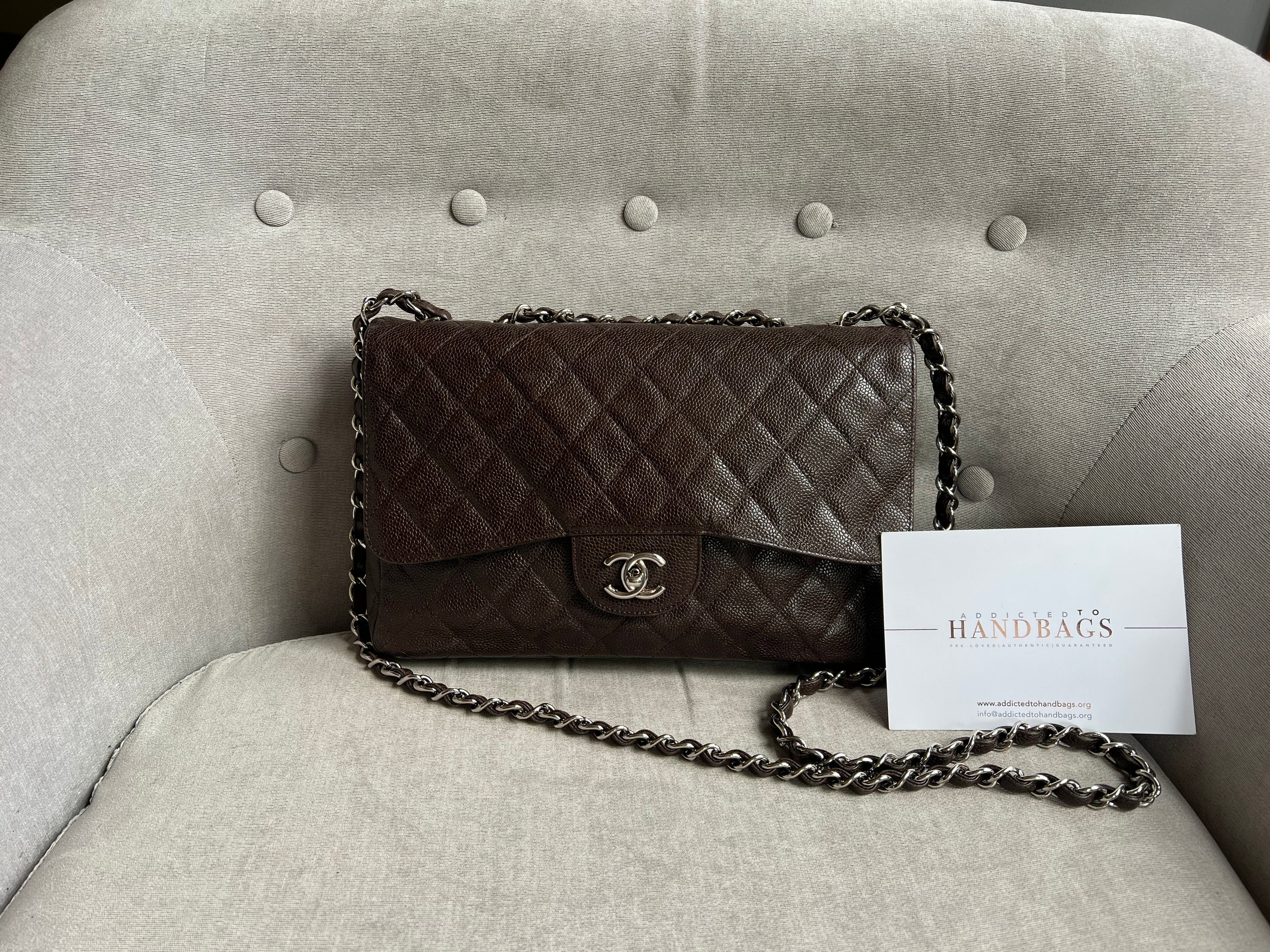 Chanel Jumbo Single Flap in Brown Caviar