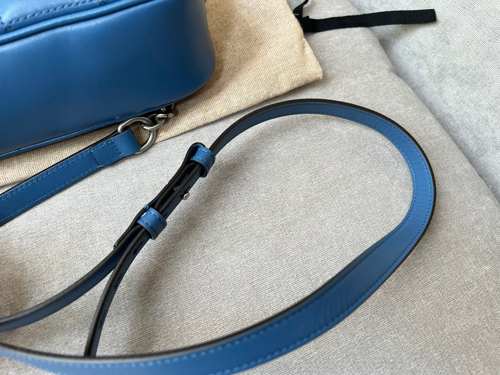 Gucci Aria GG Blue Marmont Small Shoulder Bag (RRP ��1250)