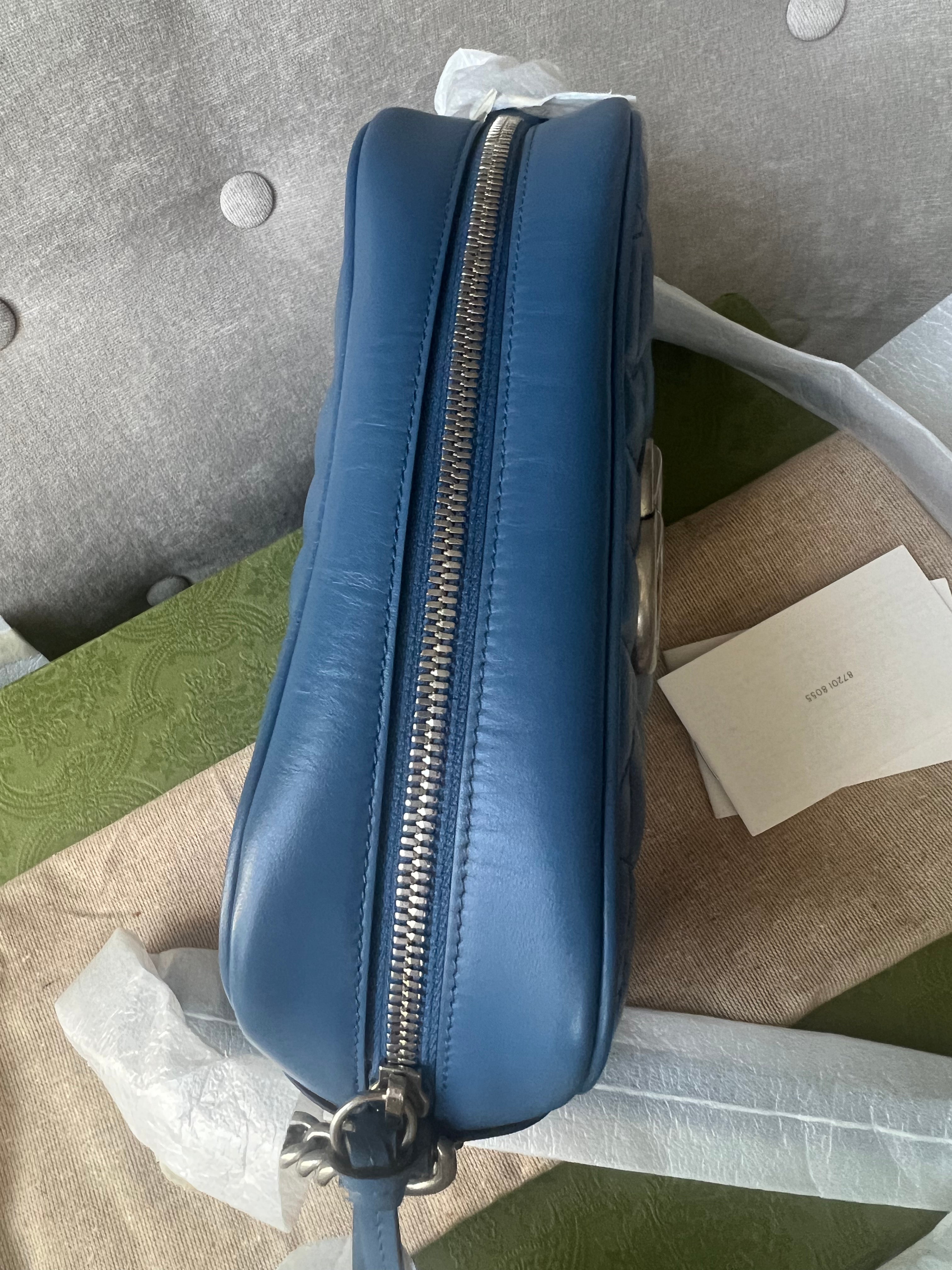 Gucci Aria GG Blue Marmont Small Shoulder Bag (RRP ��1250)