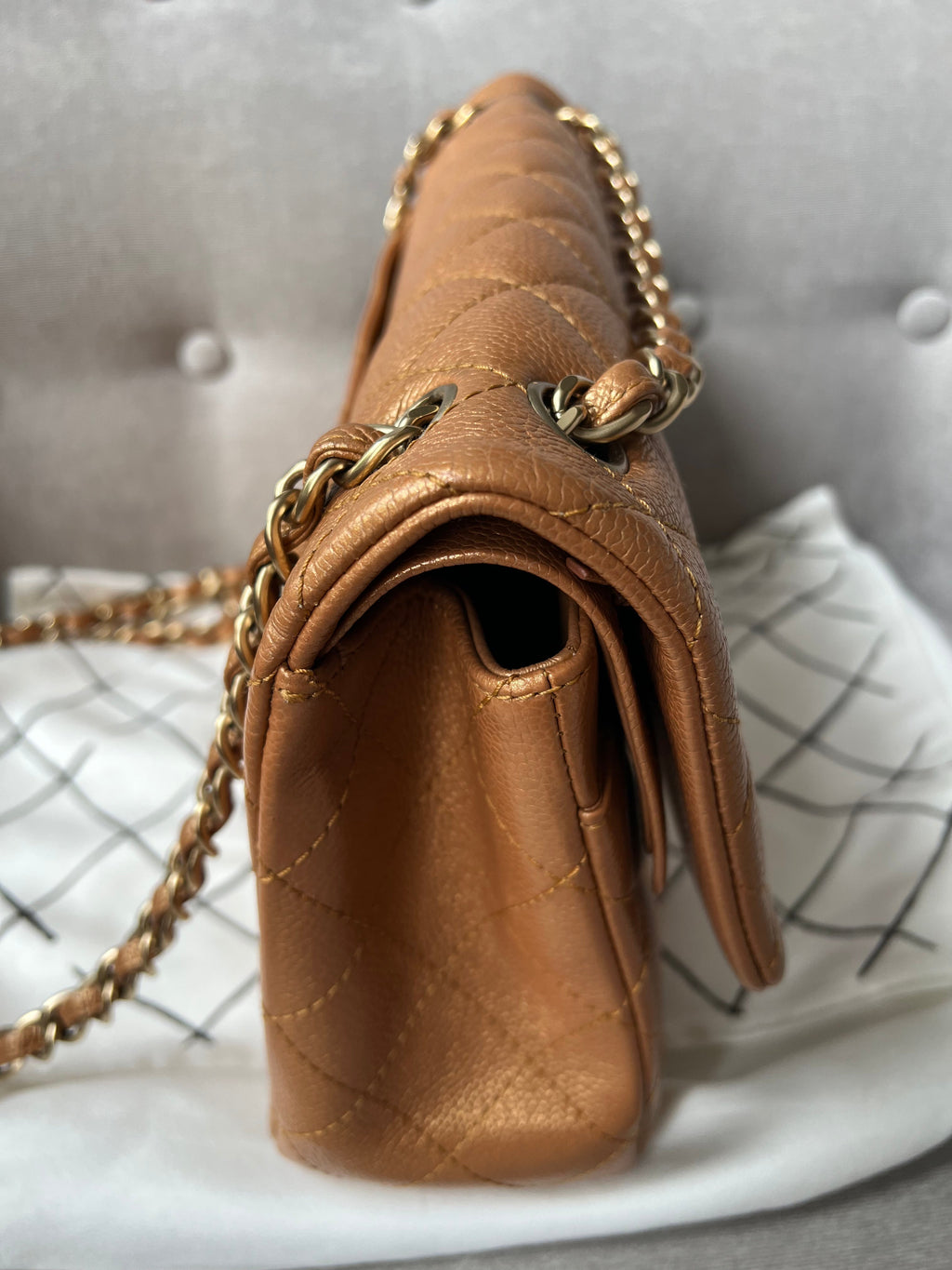 Chanel Jumbo Double Flap in Gold Caviar (RRP £9,670)