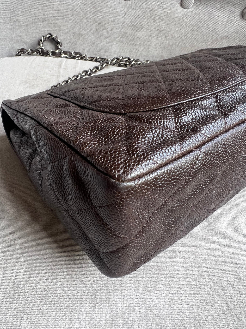 Chanel Jumbo Single Flap in Brown Caviar