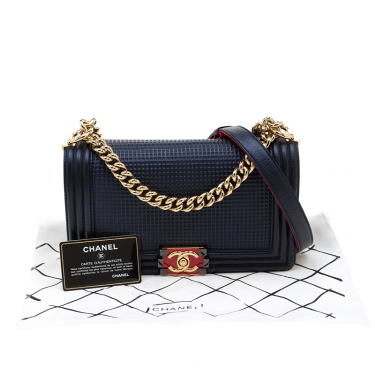 Chanel Cube embossed Medium Flap boy bag