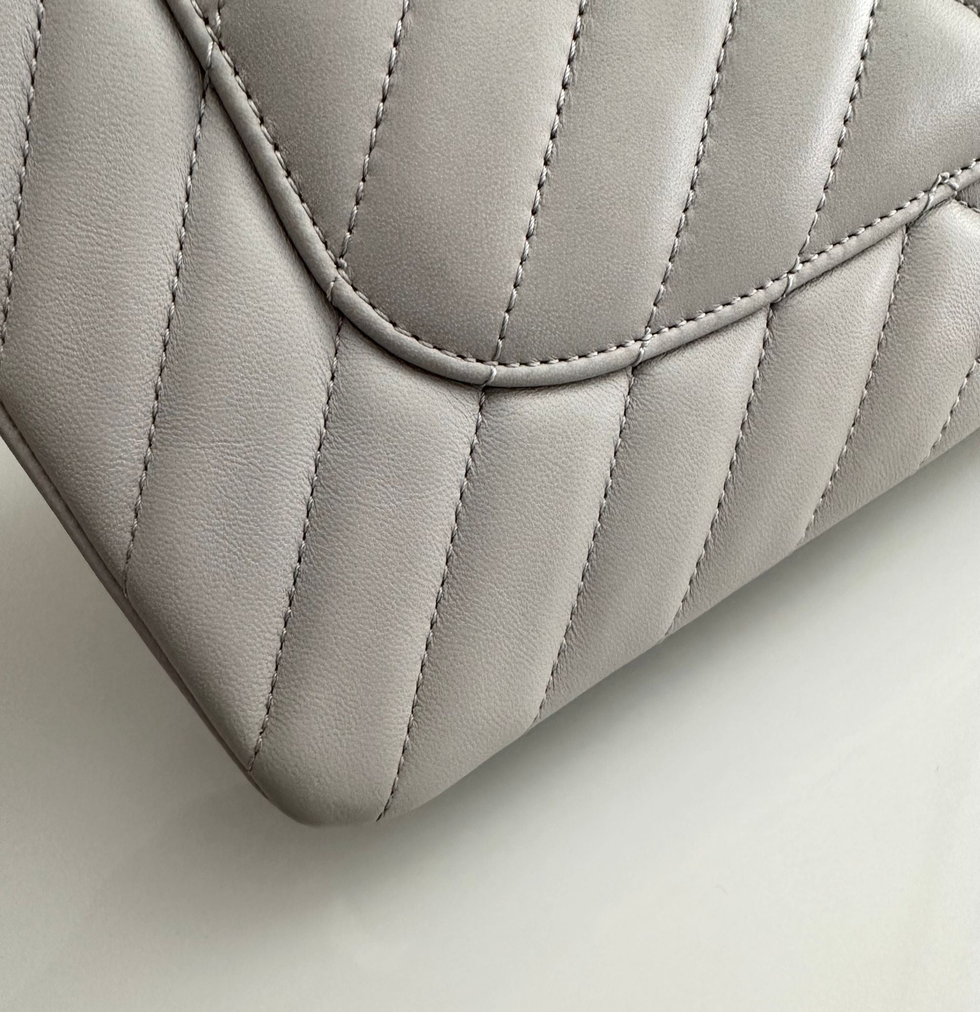 CHANEL Trendy CC Dual Handle Small Chevron Lambskin Leather