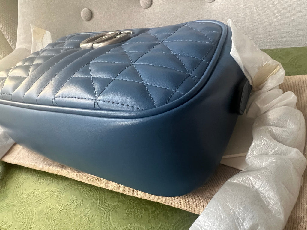 Gucci Aria GG Blue Marmont Small Shoulder Bag (RRP ��1250)