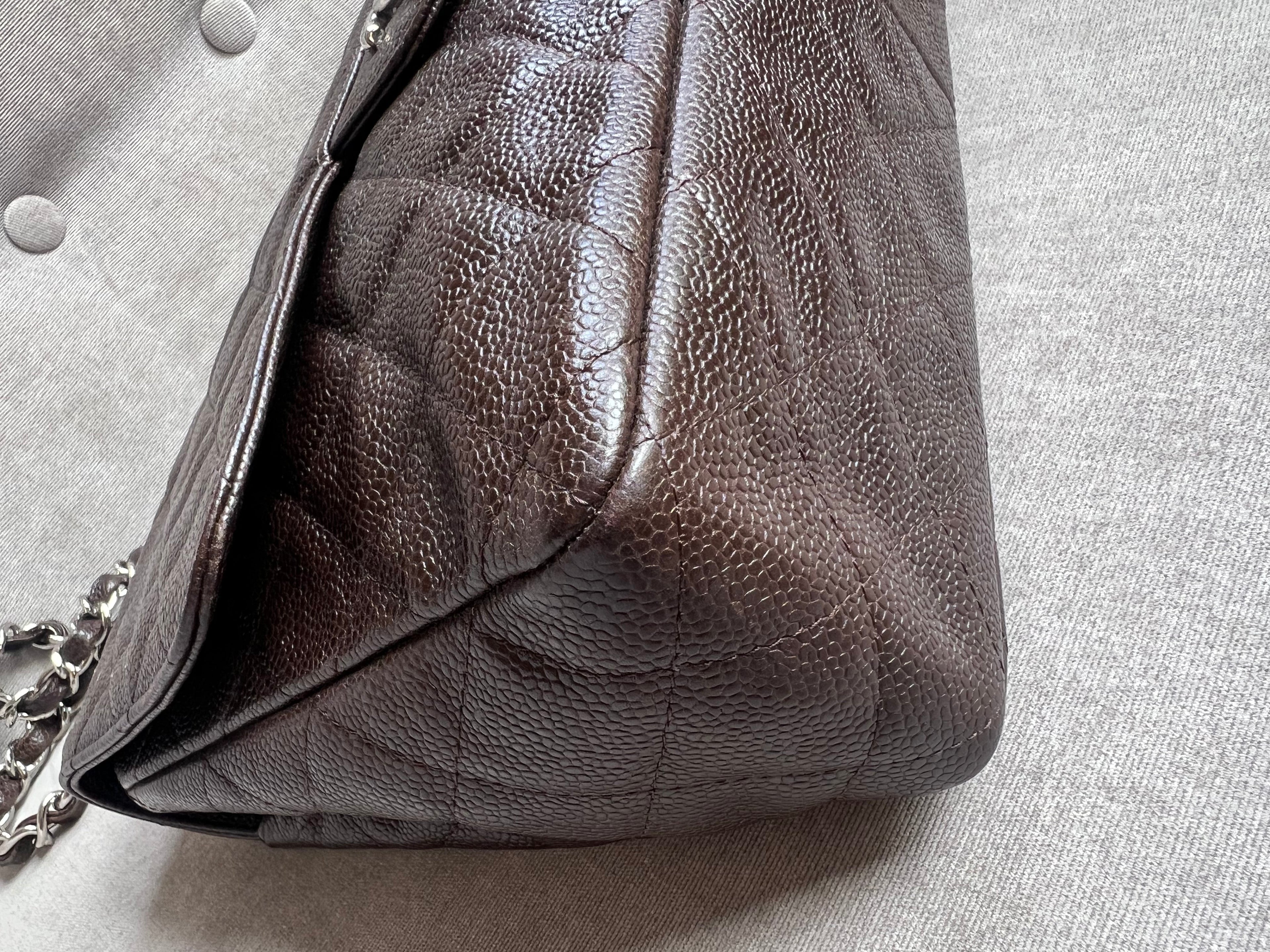 Chanel Jumbo Single Flap in Brown Caviar