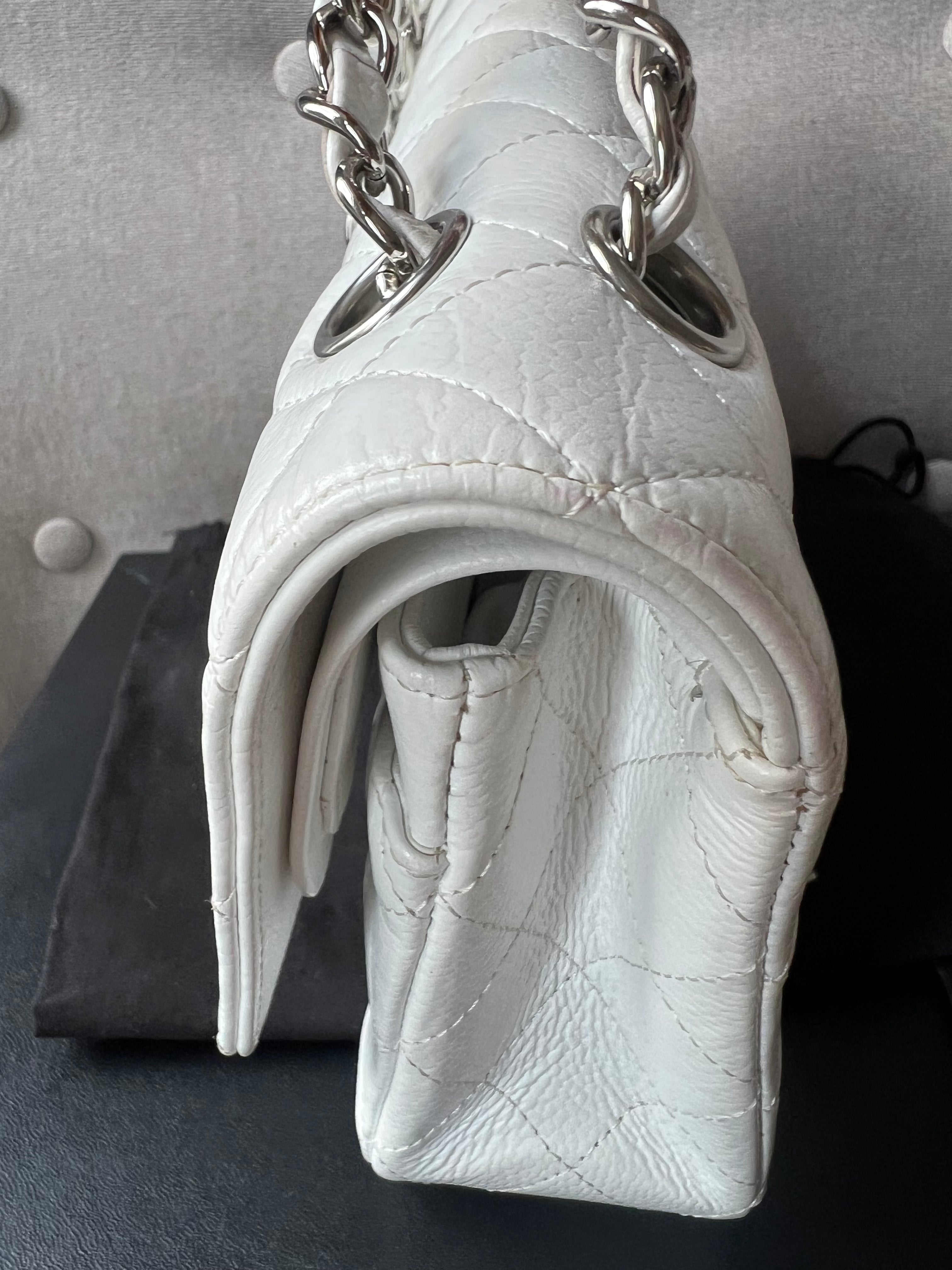 Chanel Medium Classic Flap in White Caviar (RRP £8,530)