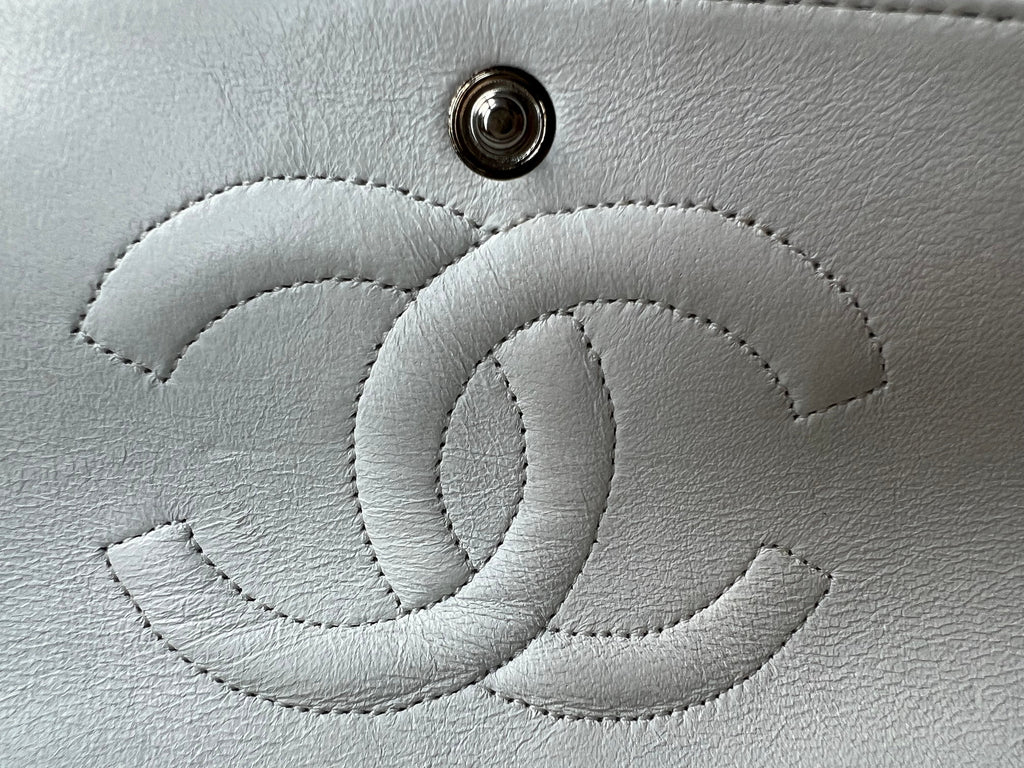 Chanel Medium Classic Flap in White Caviar (RRP £8,530)