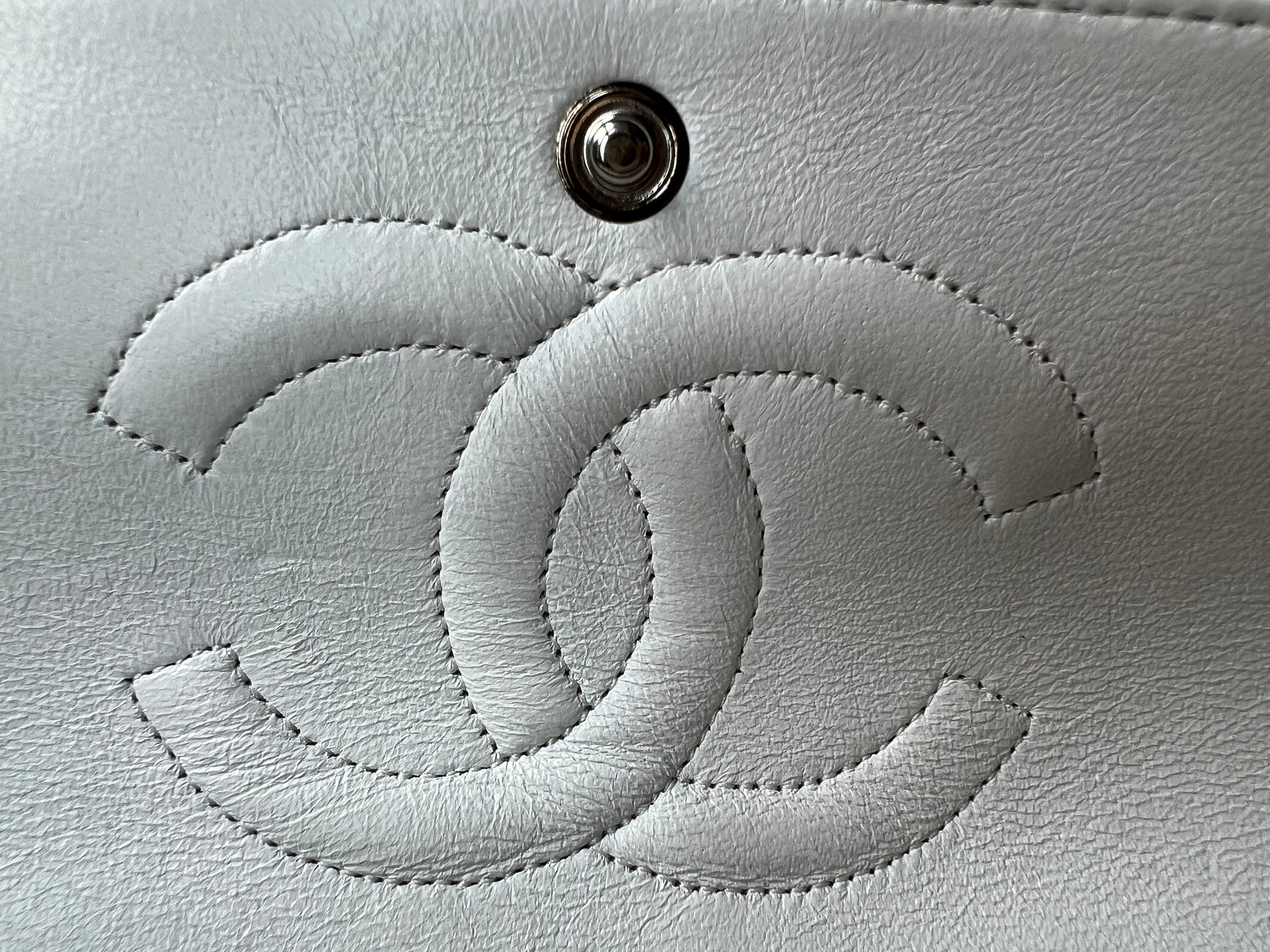 Chanel Medium Classic Flap in White Caviar (RRP £8,530)