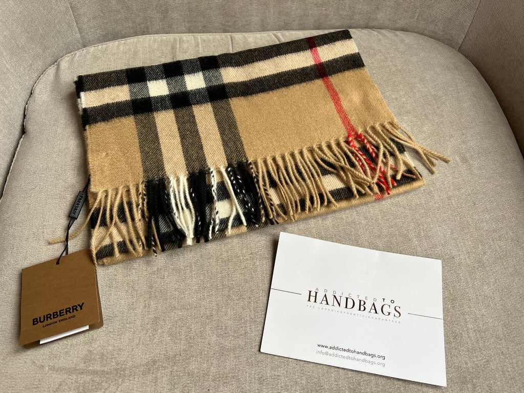 Burberry Classic Check Archive Beige Cashmere Scarf (RRP £420)