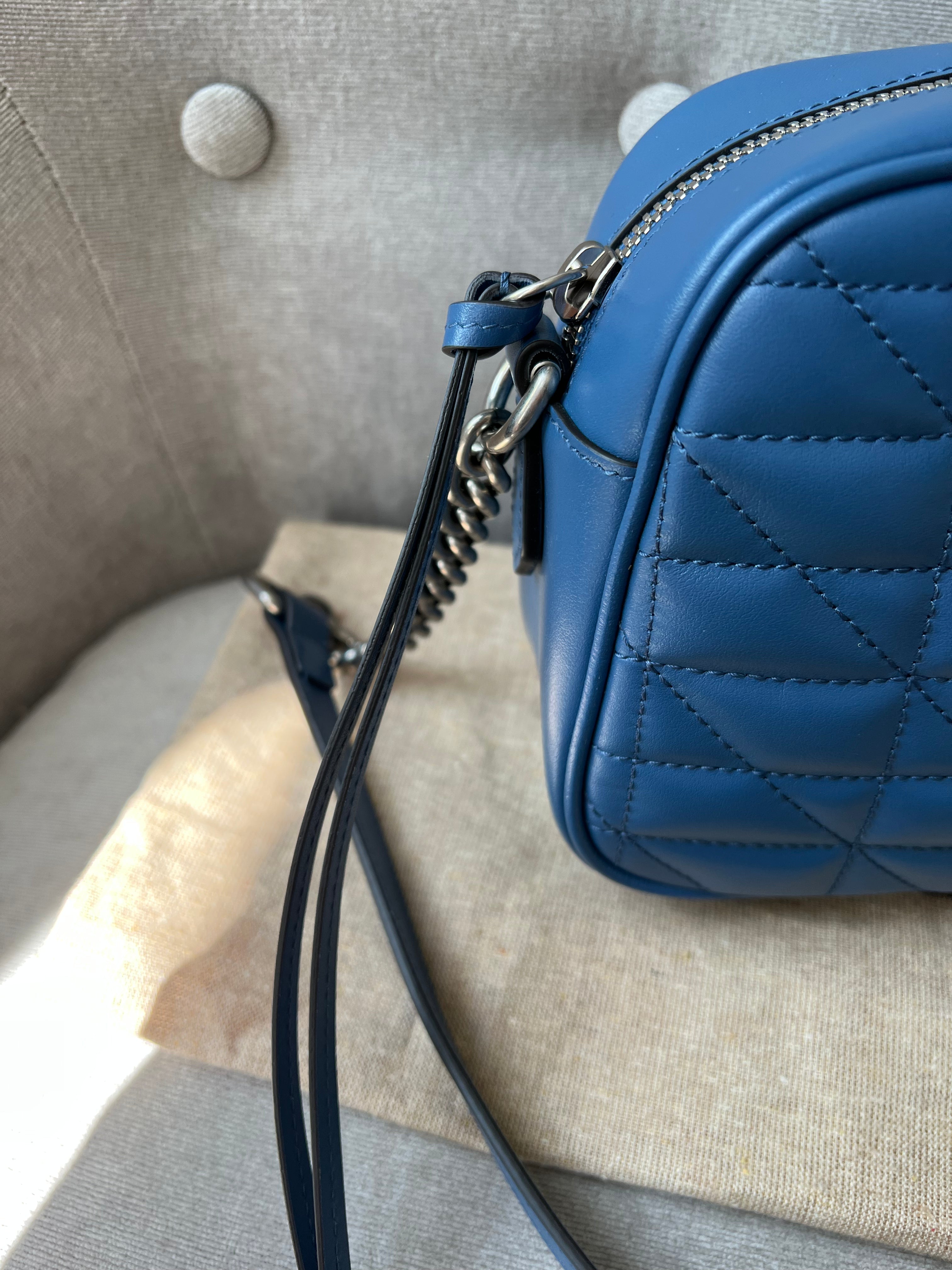 Gucci Aria GG Blue Marmont Small Shoulder Bag (RRP ��1250)