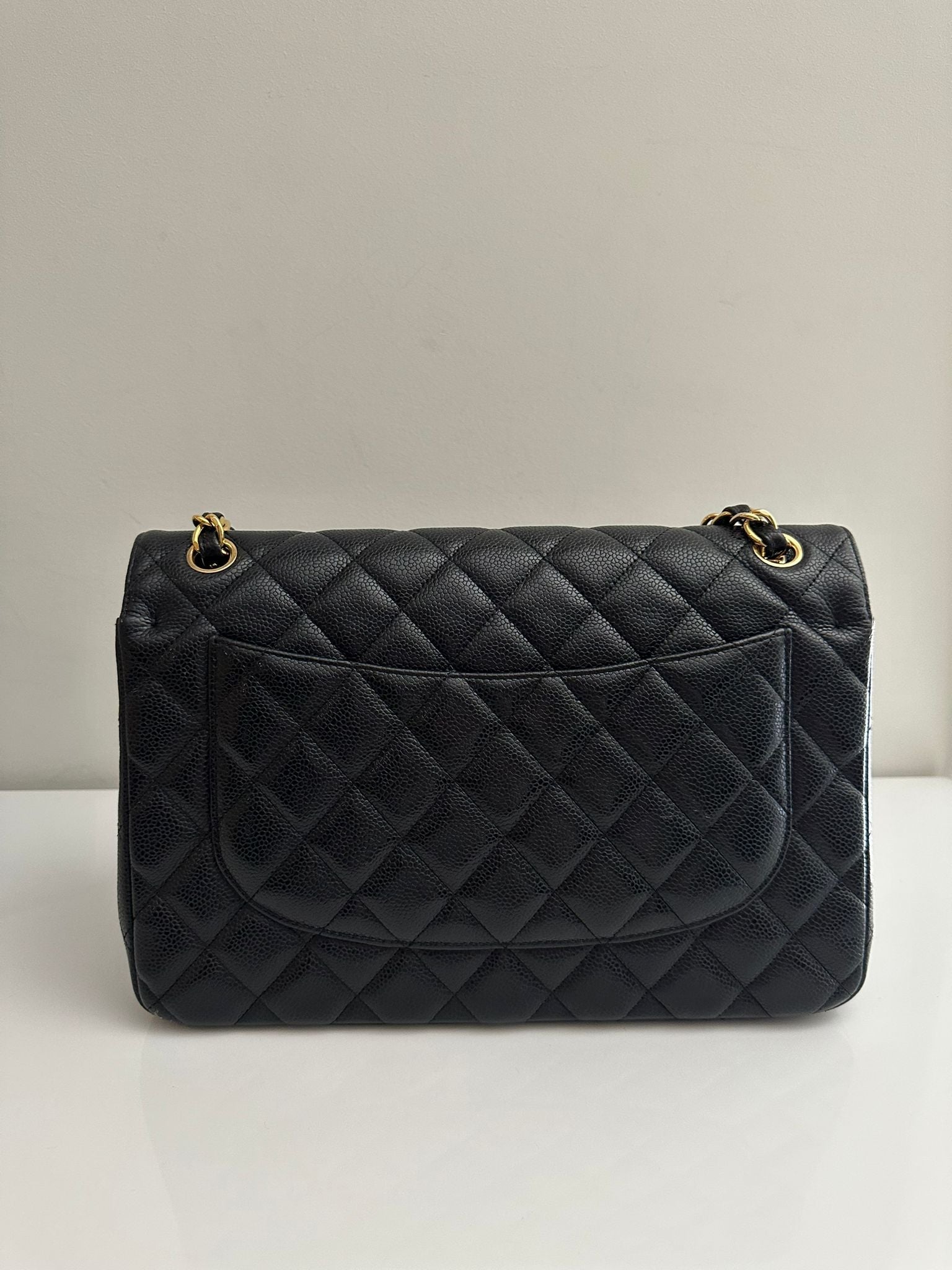 CHANEL Jumbo Classic Double Flap Caviar Black
