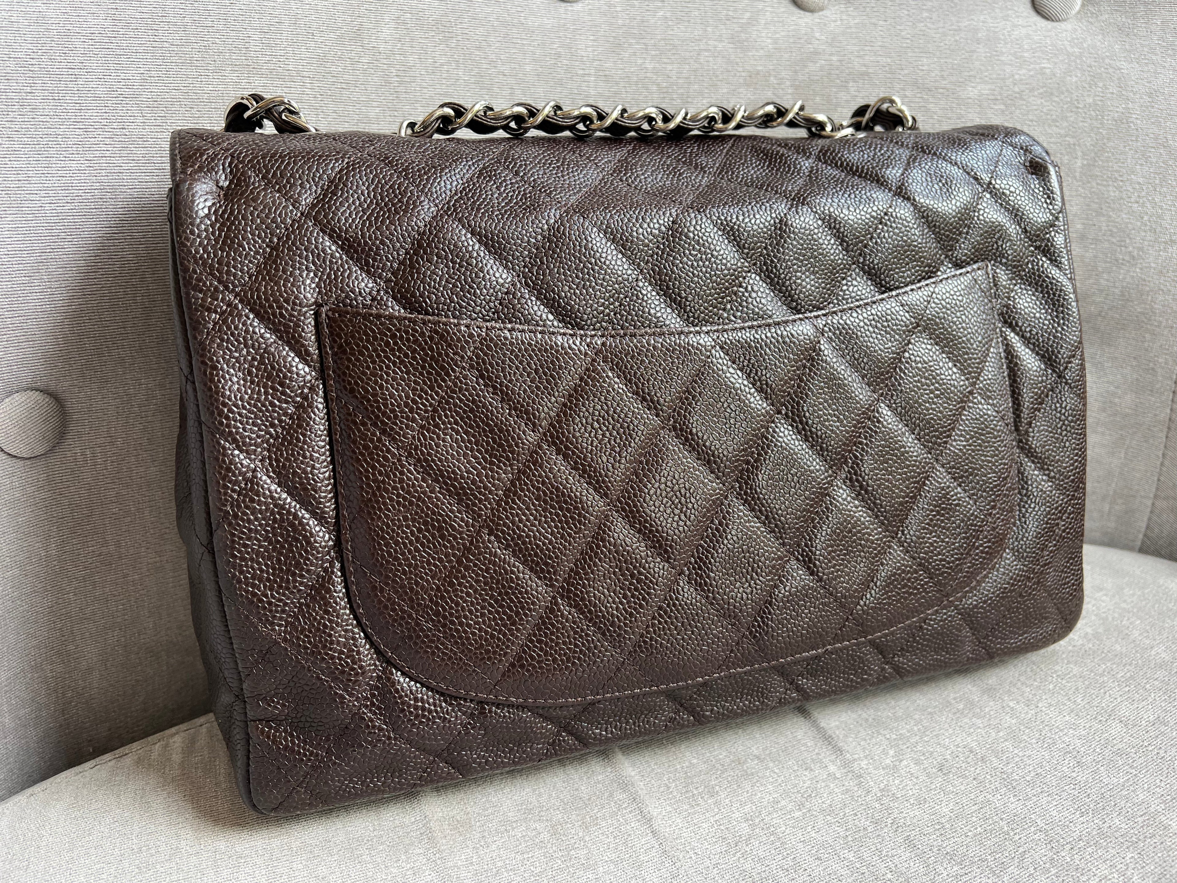 Chanel Jumbo Single Flap in Brown Caviar