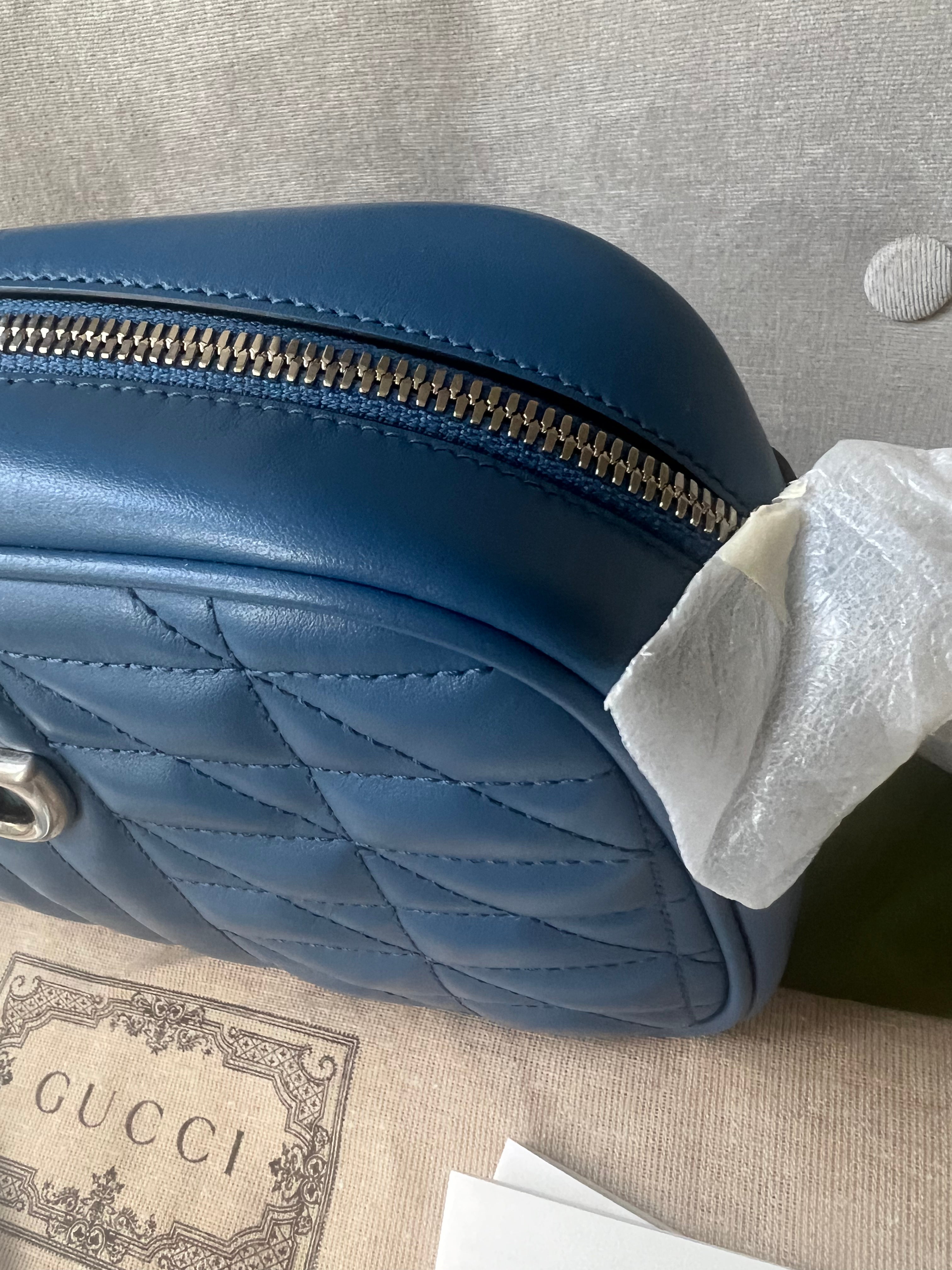 Gucci Aria GG Blue Marmont Small Shoulder Bag (RRP ��1250)