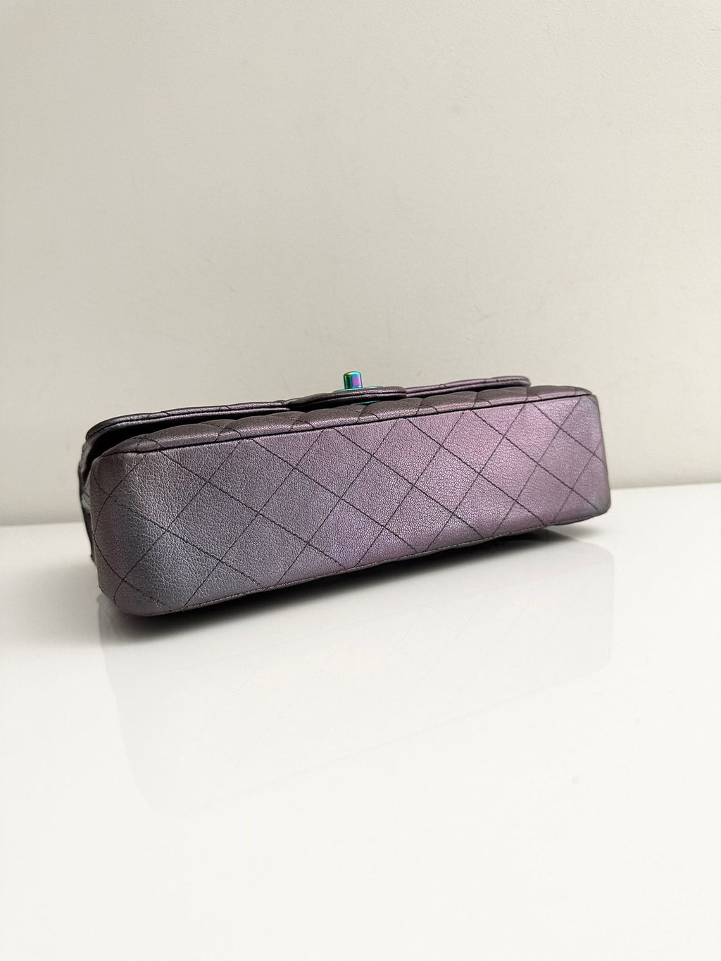 Chanel Classic Medium Goat Flap Purple Rainbow Hardware