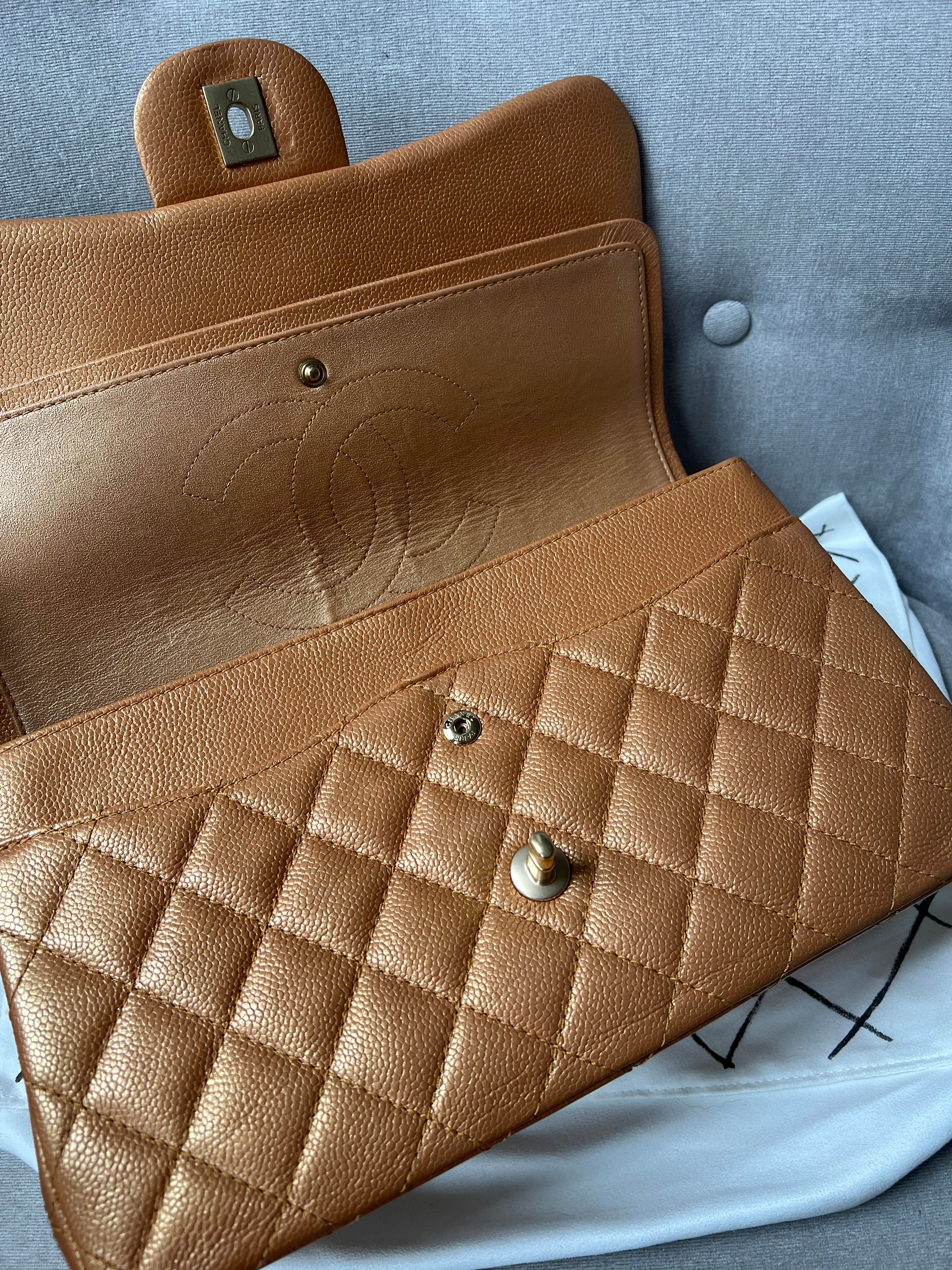 Chanel Jumbo Double Flap in Gold Caviar (RRP £9,670)