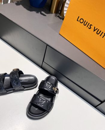 louis vuitton Women's Bom Dia Flat Mule Black For Women
