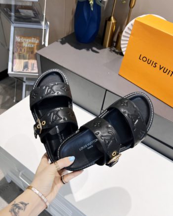 louis vuitton Women's Bom Dia Flat Mule Black For Women