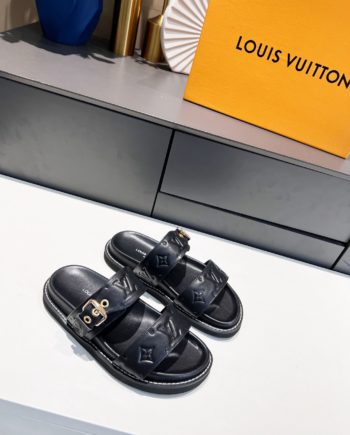 louis vuitton Women's Bom Dia Flat Mule Black For Women