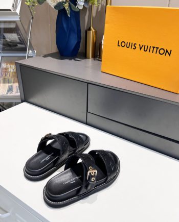 louis vuitton Women's Bom Dia Flat Mule Black For Women