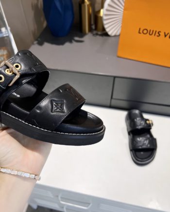 louis vuitton Women's Bom Dia Flat Mule Black For Women