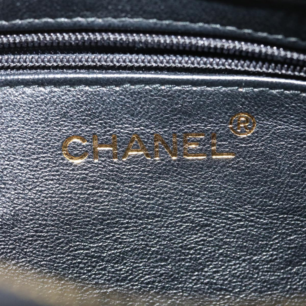 CHANEL COCO Mark FringeChain Shoulder Bag Lamb Skin Black CC  knn088