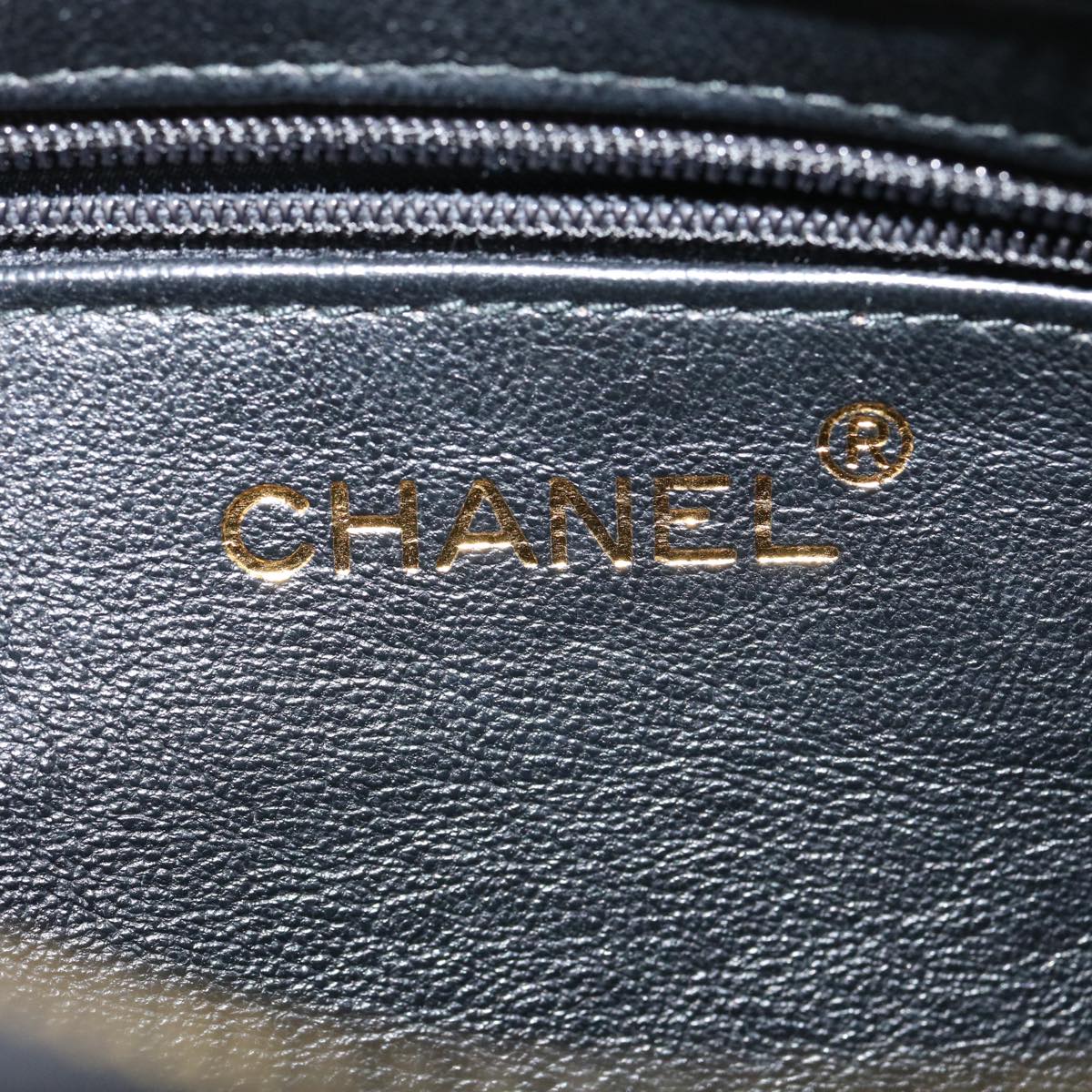 CHANEL COCO Mark FringeChain Shoulder Bag Lamb Skin Black CC  knn088