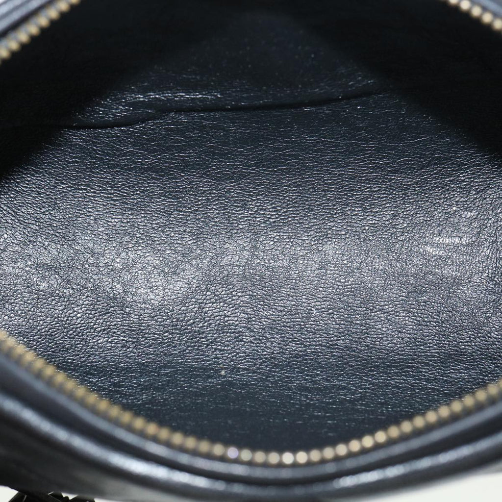 CHANEL COCO Mark FringeChain Shoulder Bag Lamb Skin Black CC  knn088