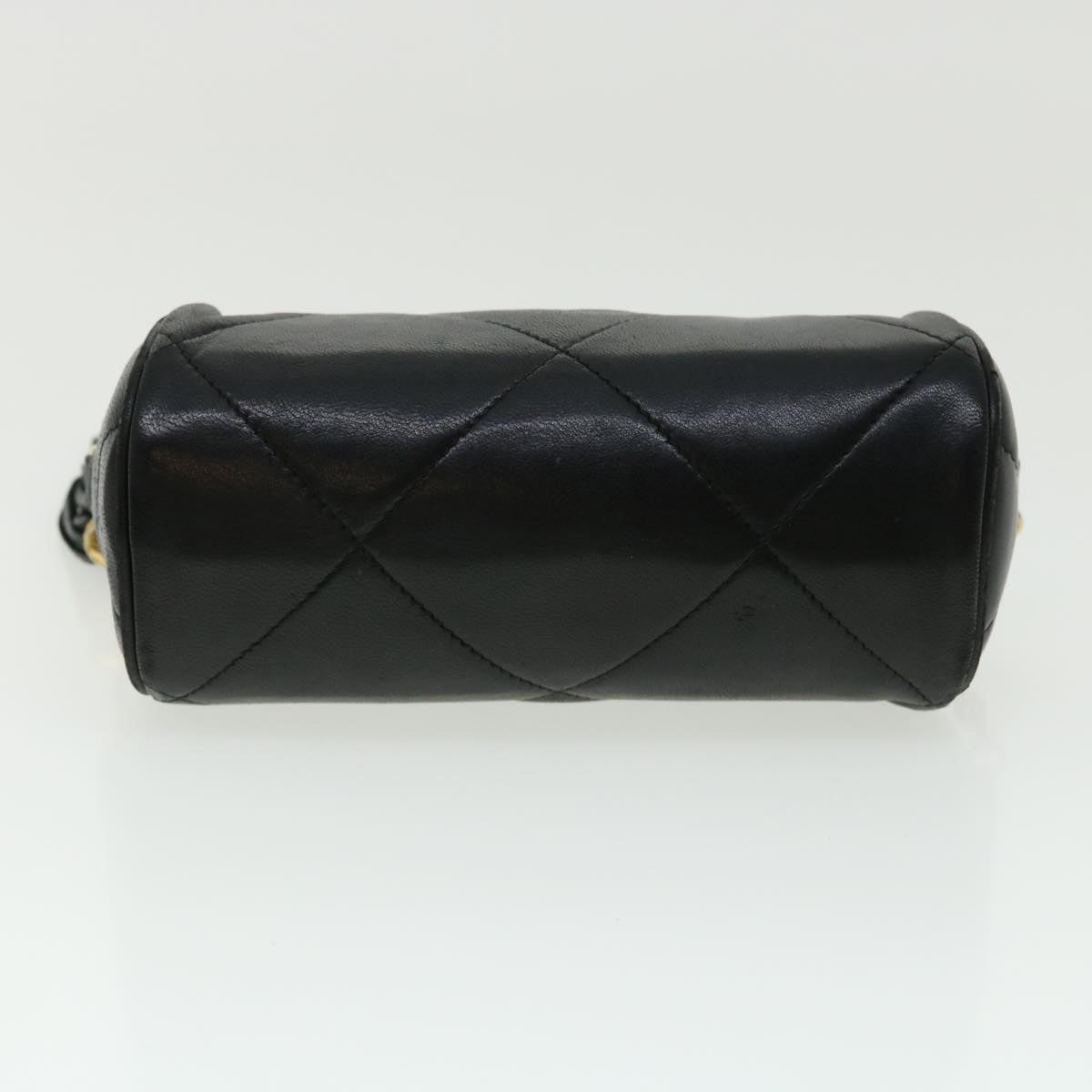 CHANEL COCO Mark FringeChain Shoulder Bag Lamb Skin Black CC  knn088