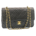 CHANEL Matelasse Chain Flap Classic Shoulder Bag Lamb Skin Black  lt323A