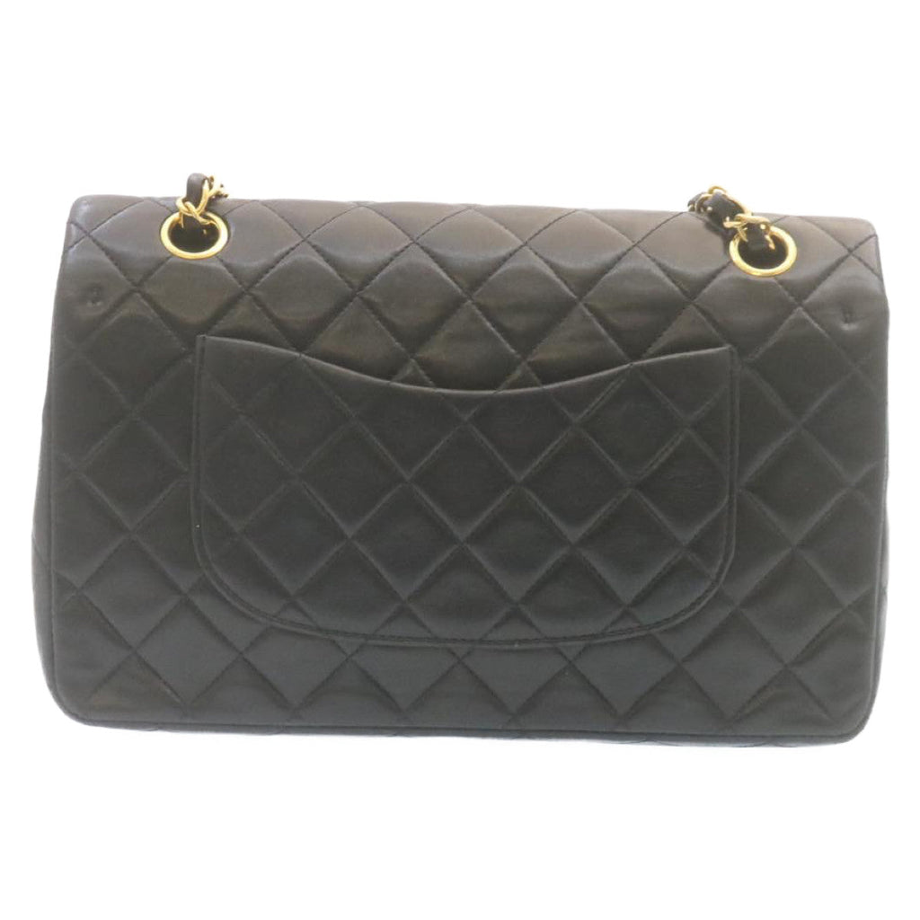 CHANEL Matelasse Chain Flap Classic Shoulder Bag Lamb Skin Black  lt323A