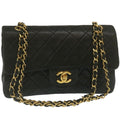 CHANEL Classic Matelasse 23 Chain Flap Shoulder Bag Lamb Skin Black  lt398A
