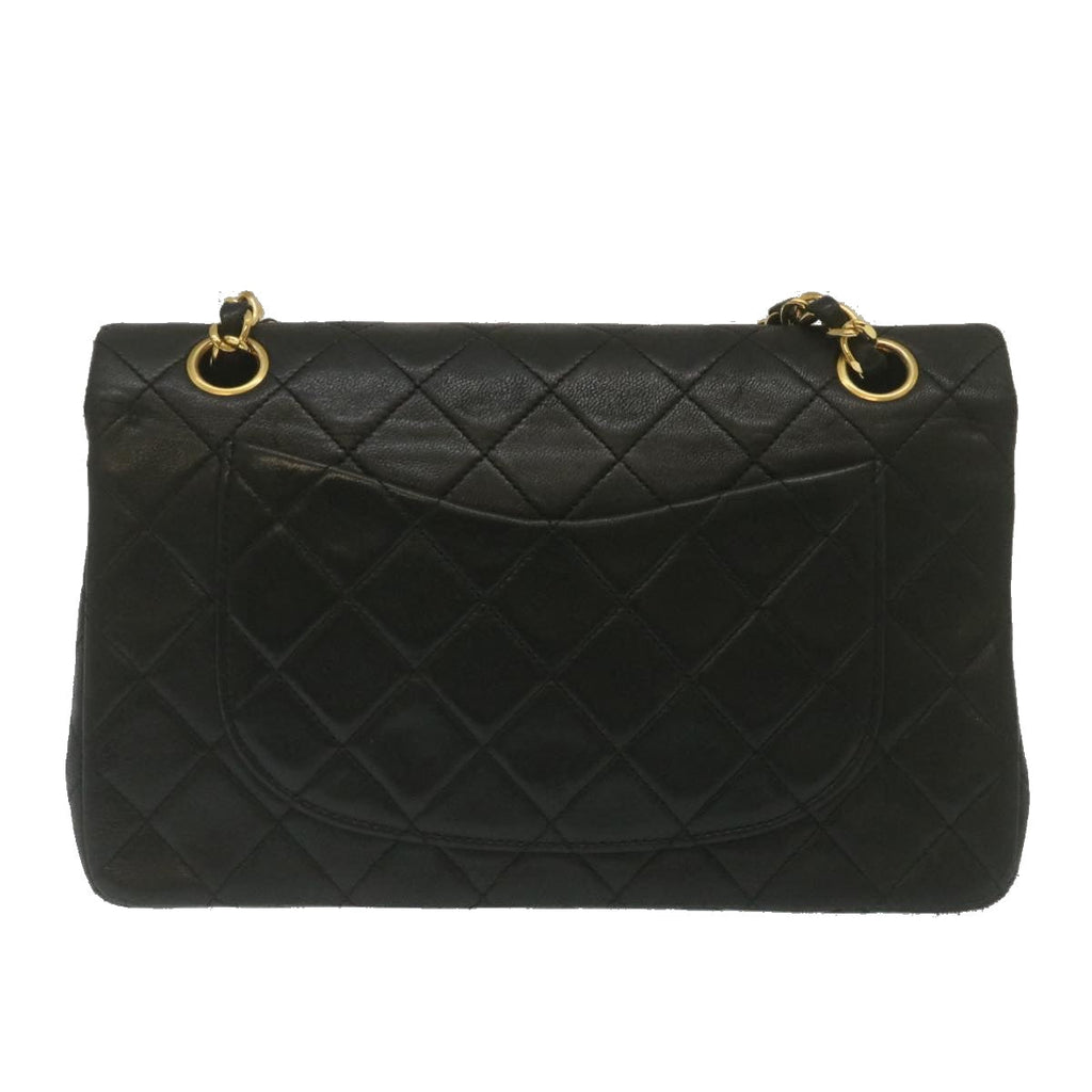 CHANEL Classic Matelasse 23 Chain Flap Shoulder Bag Lamb Skin Black  lt398A