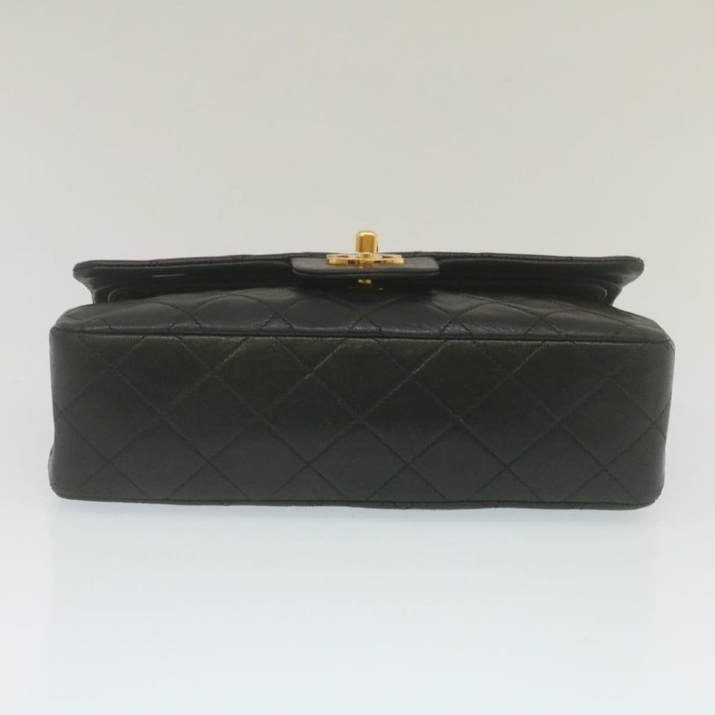 CHANEL Classic Matelasse 23 Chain Flap Shoulder Bag Lamb Skin Black Auth lt398A