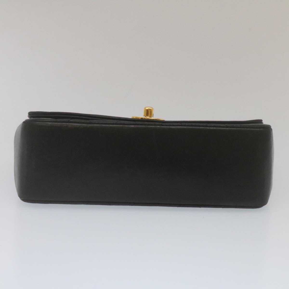 CHANEL Matelasse Turn Lock Diana Chain Shoulder Bag Lamb Skin Black  lt403A