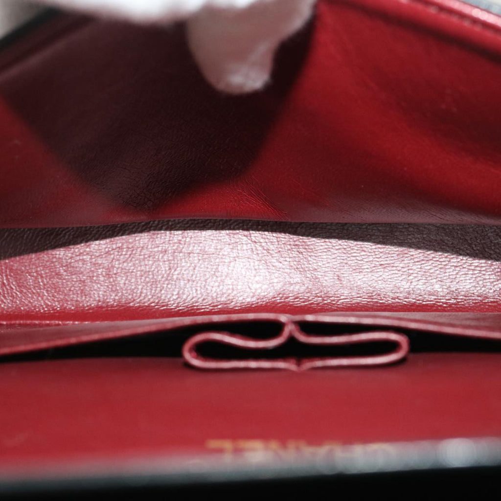 CHANEL Matelasse25 Chain Double Flap Shoulder Bag Lamb Skin Black CC  lt425A
