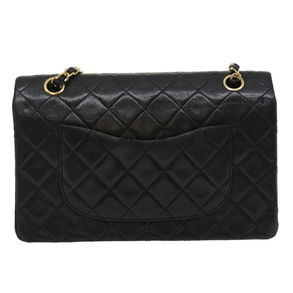 CHANEL Classic Matelasse 25 Chain Flap Shoulder Bag Lamb Skin Black  lt448A