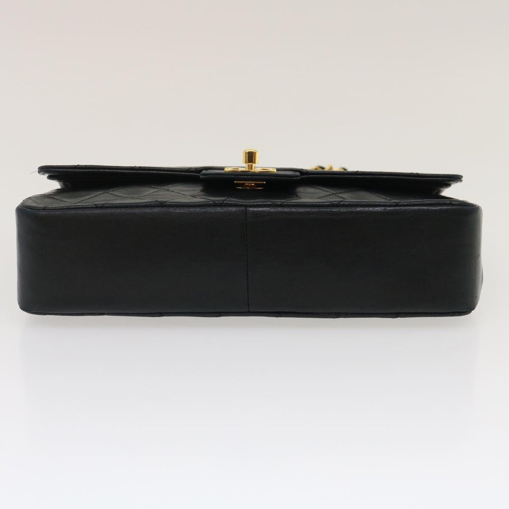 CHANEL Classic Matelasse 25 Chain Flap Shoulder Bag Lamb Skin Black Auth lt449A