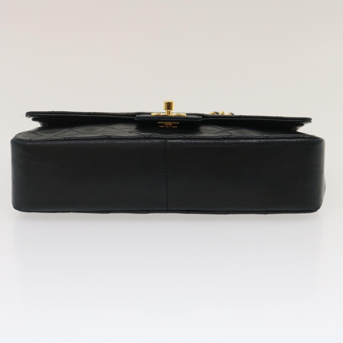 CHANEL Classic Matelasse 25 Chain Flap Shoulder Bag Lamb Skin Black Auth lt449A