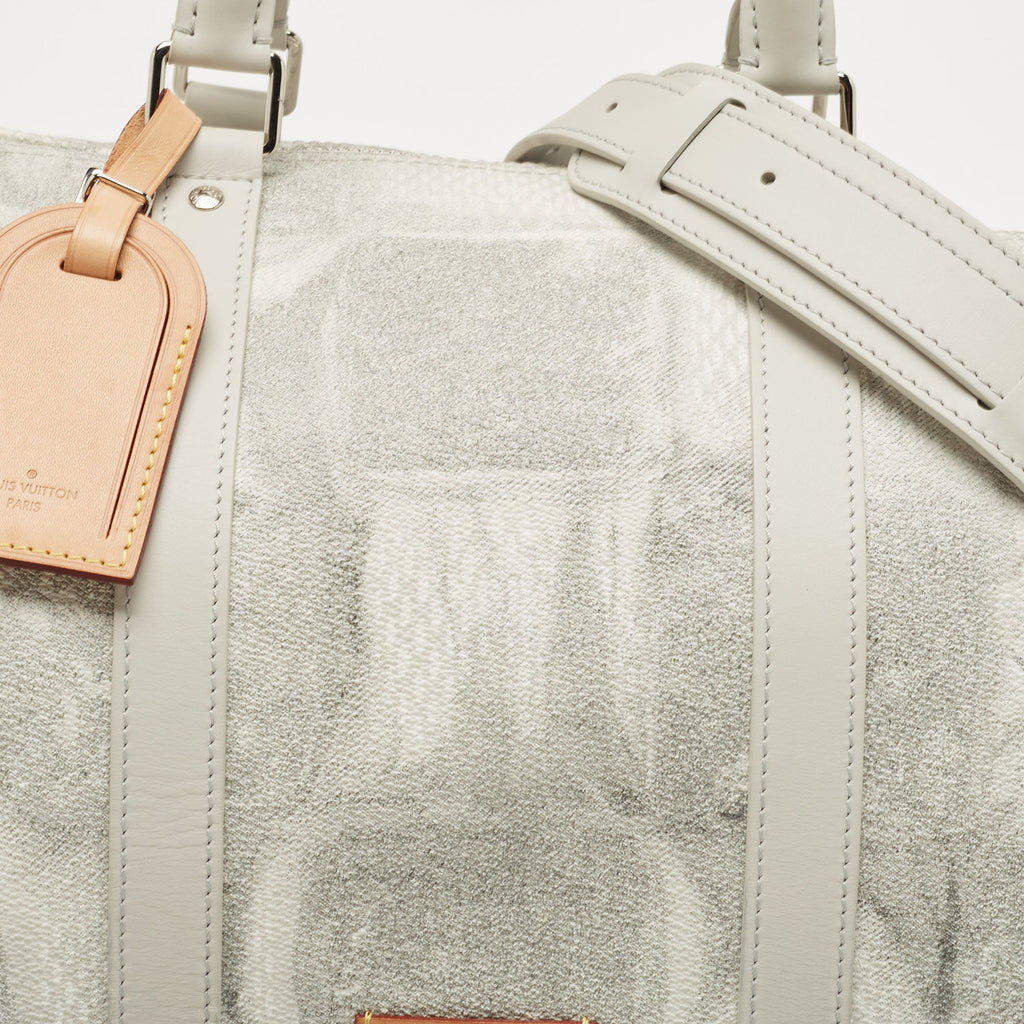 LOUIS VUITTON Damier Salt Canvas Keepall 50 Bandouliere Bag