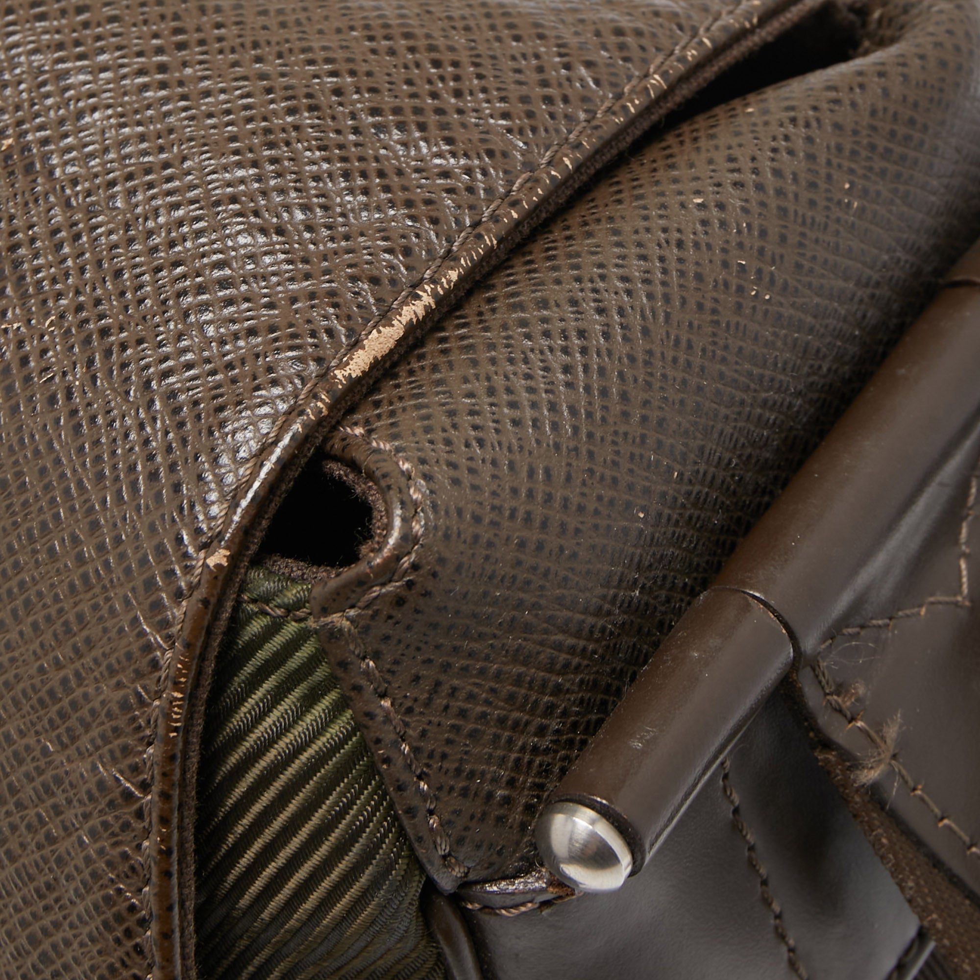 LOUIS VUITTON Brown/Green Taiga Leather Dersou Messenger Bag