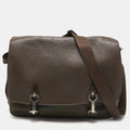 LOUIS VUITTON Brown/Green Taiga Leather Dersou Messenger Bag